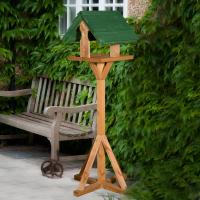 Sarre Wooden Bird Table With Green Roof