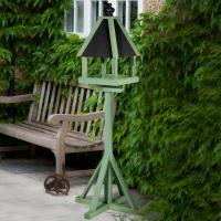 York 4-Sided Wooden Bird Table Painted In Green